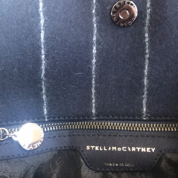 Stella McCartney Falabella Pinstripe Fold-Over Tote - Picture 8 of 14